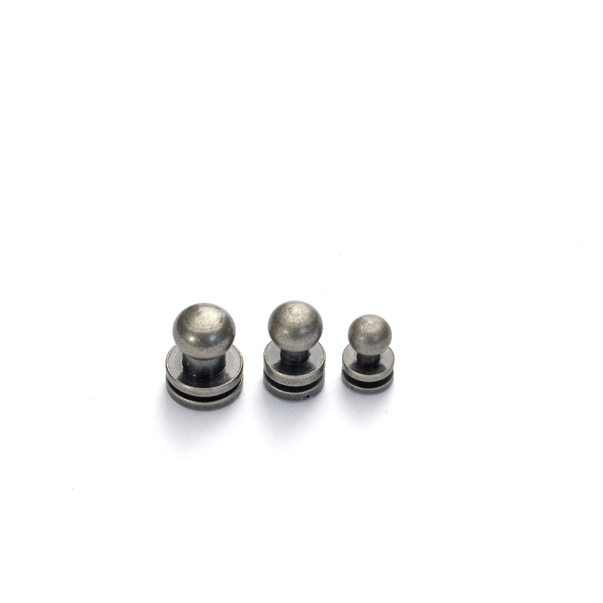 Antique Nickel Button Stud (Sam Browne) from Identity Leathercraft