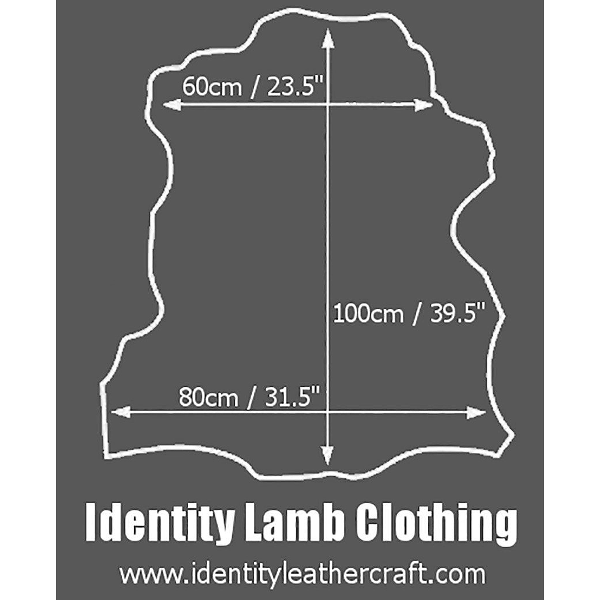 Identity Leathercraft Pearlised Lamb Clothing Leather Size Guide 