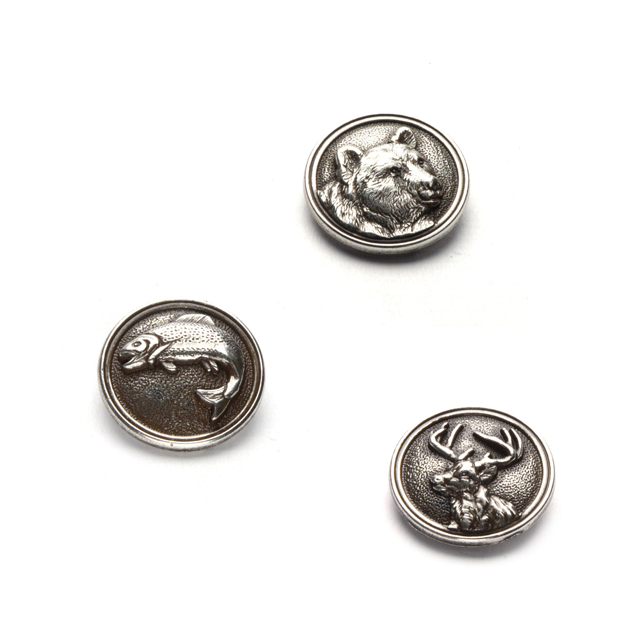 Wildlife Antique Silver Conchos from Identity Leathercraft